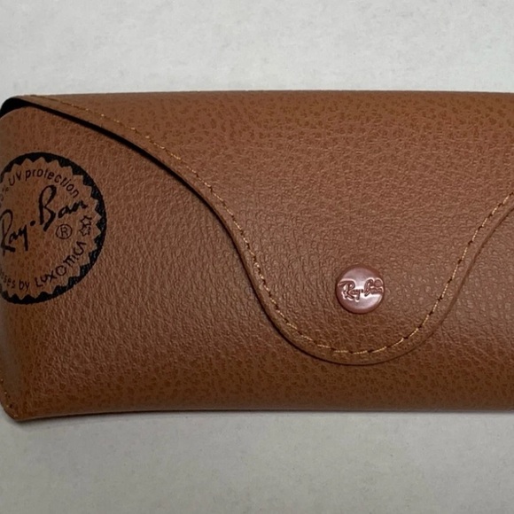 Ray-Ban Gold Frame Sunglasses with Gradient Blue Lenses - Picture 3 of 3